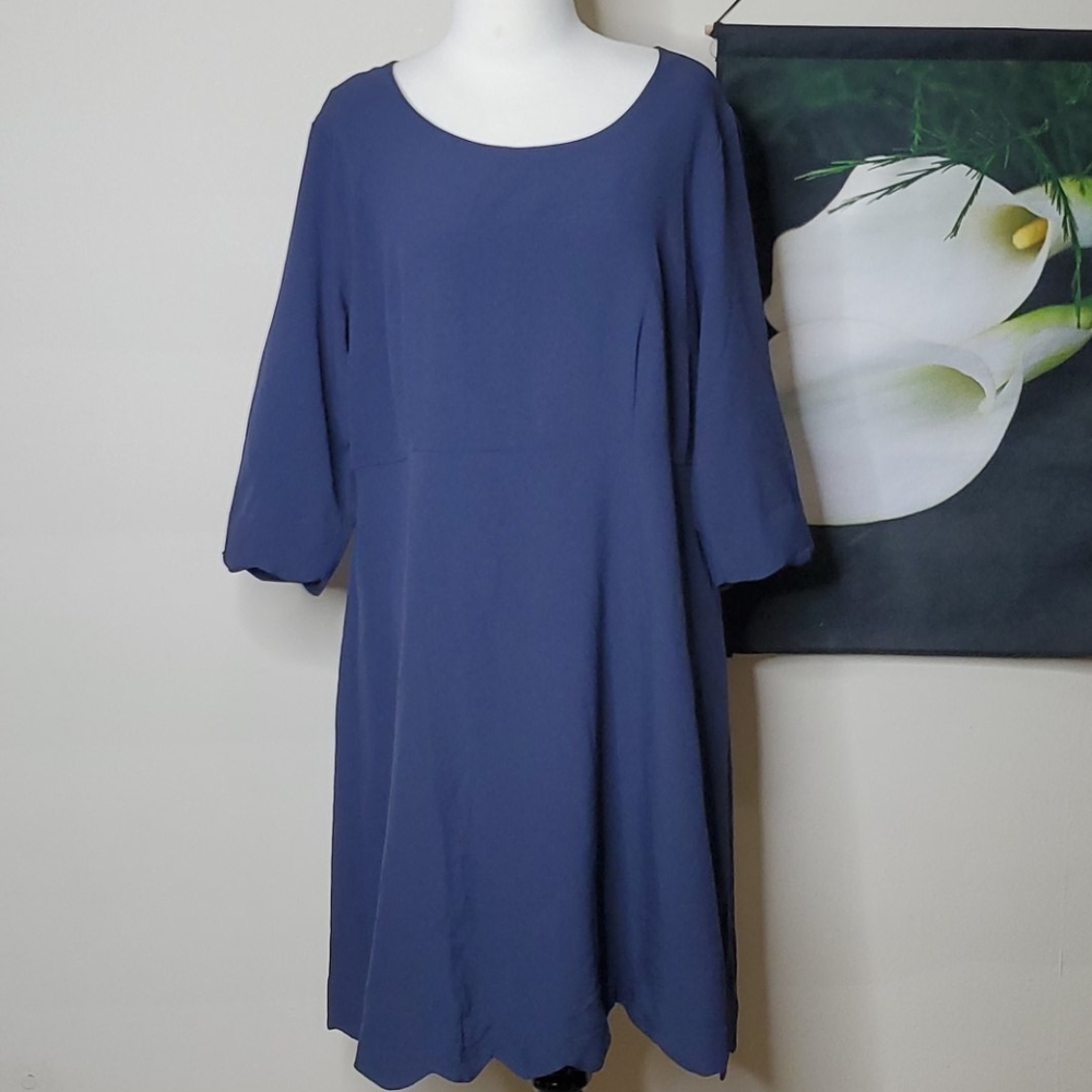 NY Collection Woman Scallop Hem Dress